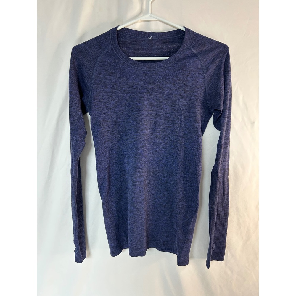 Lululemon Swiftly Tech Long Sleeve 2.0 Shirt Blue Heathered Space Dye Size 6 - Picture 1 of 16